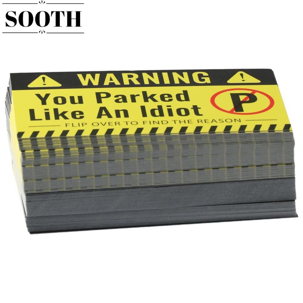 SOOTH 100 ชิ้นการ์ดที่จอดรถไม่ดี, การ์ดจอดรถกระดาษแข็งตลก, คุณจอดเช่นการ์ด Idiot 3.5 x 2 นิ้วพร้อมกา