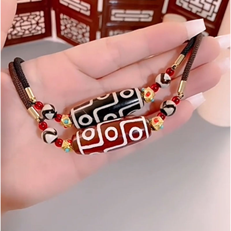 ซ่อนความรุนแรง项链九天眼珠项通心项链 男士项链复古吊带จี้ หลงทาง สร้อยคอ สร้อยคอ สร้อยคอทิเบตเก้าตา เทียนจู้ บัตรผ่านสร้