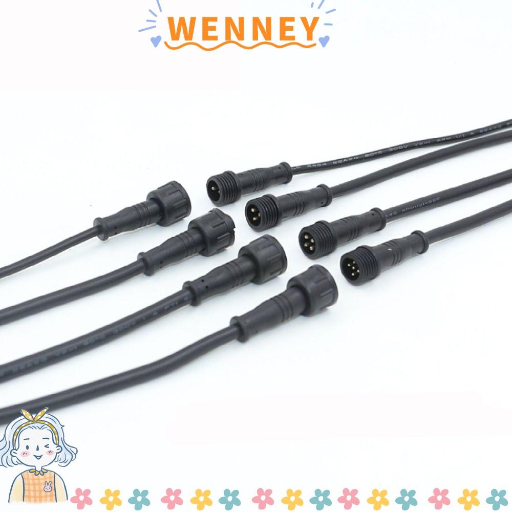 WEY ชายหญิง LED Connector,สายสีดํา 20 ซม.2Pin 3Pin 4Pin แจ็ค,ไฟ LED 2Pin 3Pin 4Pin IP67 สายไฟกันน้ํา