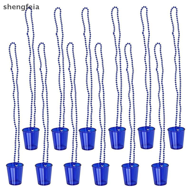 [SFI] Bachelorette Bride Party Shot แว่นตาสร้อยคอถ้วยพลาสติก Shot Glass บนสร้อยคอลูกปัดสําหรับงานแต่