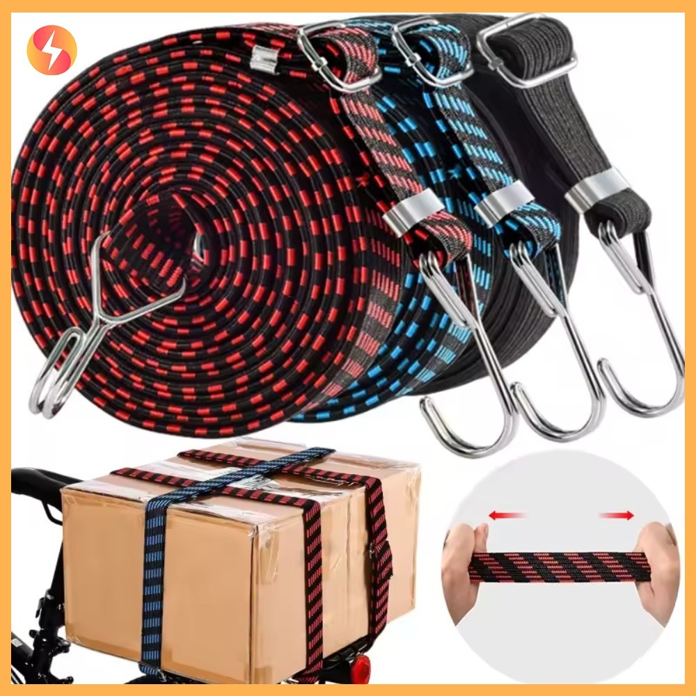 ปรับสายบันจี้จัมแบนหนักสายยางยืดที่มีตะขอโลหะป้องกันสนิมกระเป๋าเดินทางเชือก