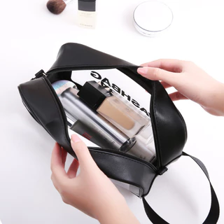 NICE กระเป๋าใส่เครื่องสำอาง กันน้ำ พร้อมส่ง สีขาว/สีชมพู/สีดำ กระเป๋าเครื่องสําอาง กระเป๋ากันน้ำ กระเป๋าแต่งหน้าแบบใส