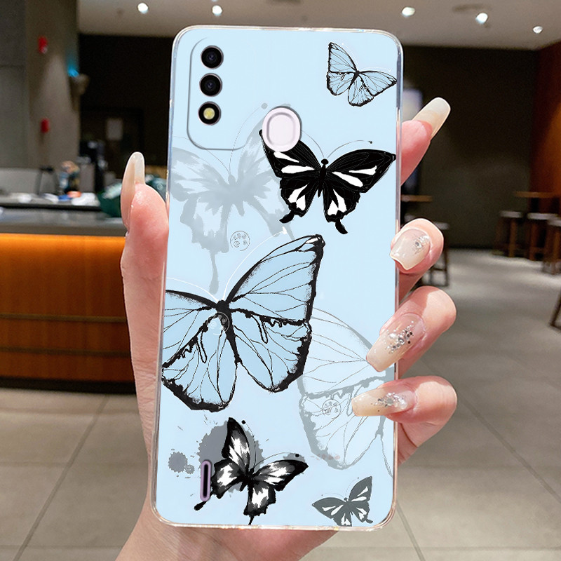 Jelly สําหรับ ITEL P37 / Itel Vision 2S / itel P651L ดอกไม้หรูหราผีเสื้อโบว์เคสโทรศัพท์ซิลิโคนอ่อนนุ่มโปร่งใส TPU Cover - รูปที่ 7