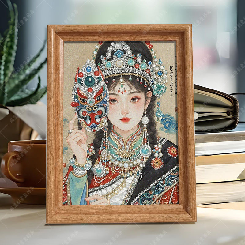 Zakiram เทพธิดาทิเบตแห่งความมั่งคั่ง ภาพวาดตกแต่ง สํานักงาน ห้องชา Zakiram เทพธิดาทิเบตแห่งความมั่งค