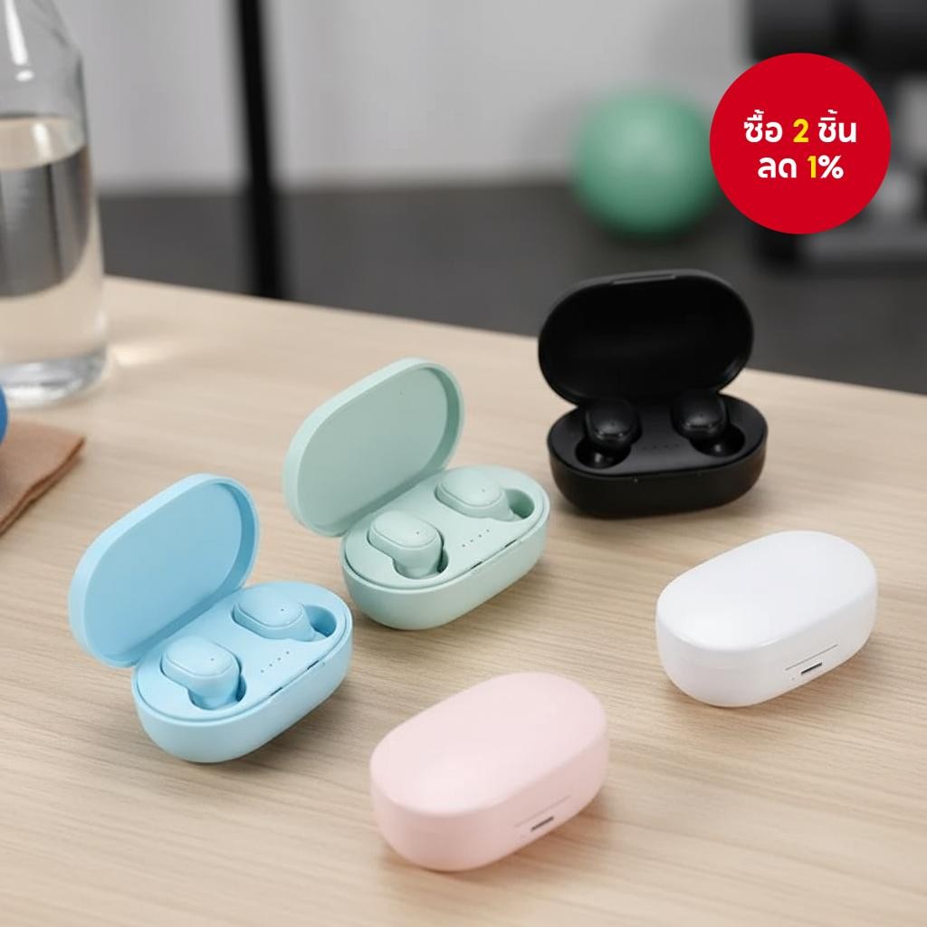 หูฟังบลูทูธไร้สาย A6S TWS ใหม่ หูฟังเอียร์บัดสําหรับออกกําลังกายพร้อมไมโครโฟนและแบตเตอรี่ที่ใช้งานได