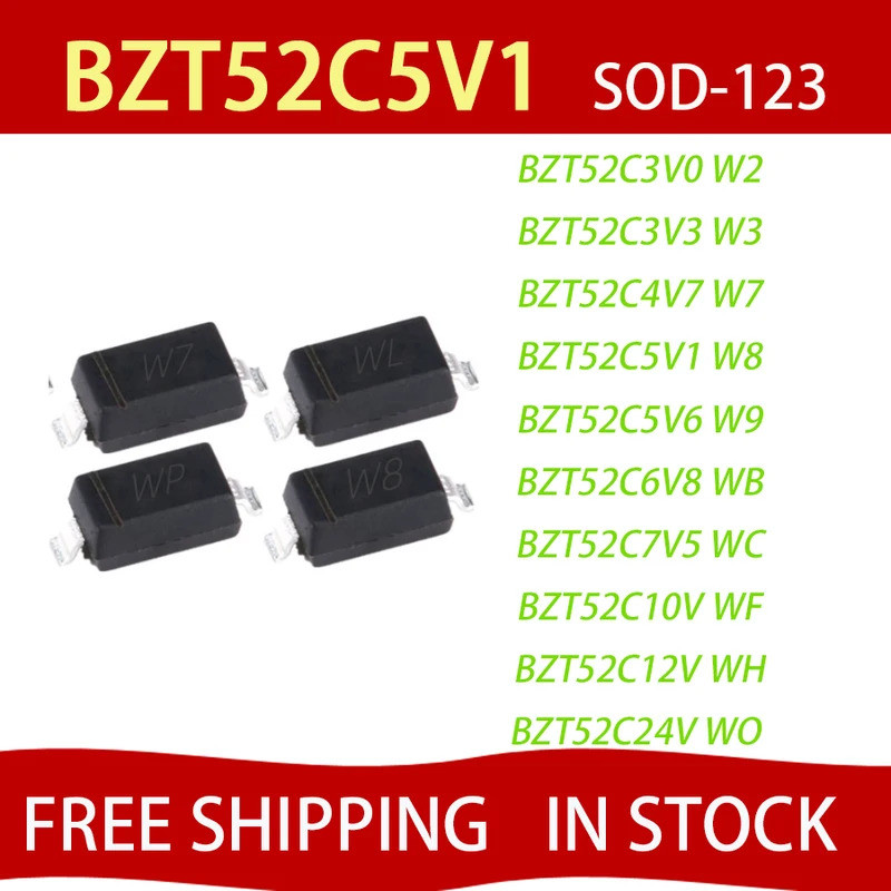 5PCS BZX84C6V8 BZX84C7V5 BZX84C8V2 BZX84C9V1 BZX84C10 BZX84C12 BZX84C15 BZX84C15 BZX84C16C36C36C20ZX