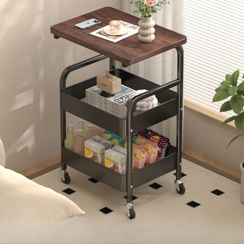 ชั้นวางของเคลื่อนที่ 2 ชั้น ขนาด 44×30×77 ซม. ล้อสากล 360° เหล็กกล้าคาร์บอน ทนทาน เหมาะสำหรับสถานการณ์ต่างๆ - รูปที่ 6