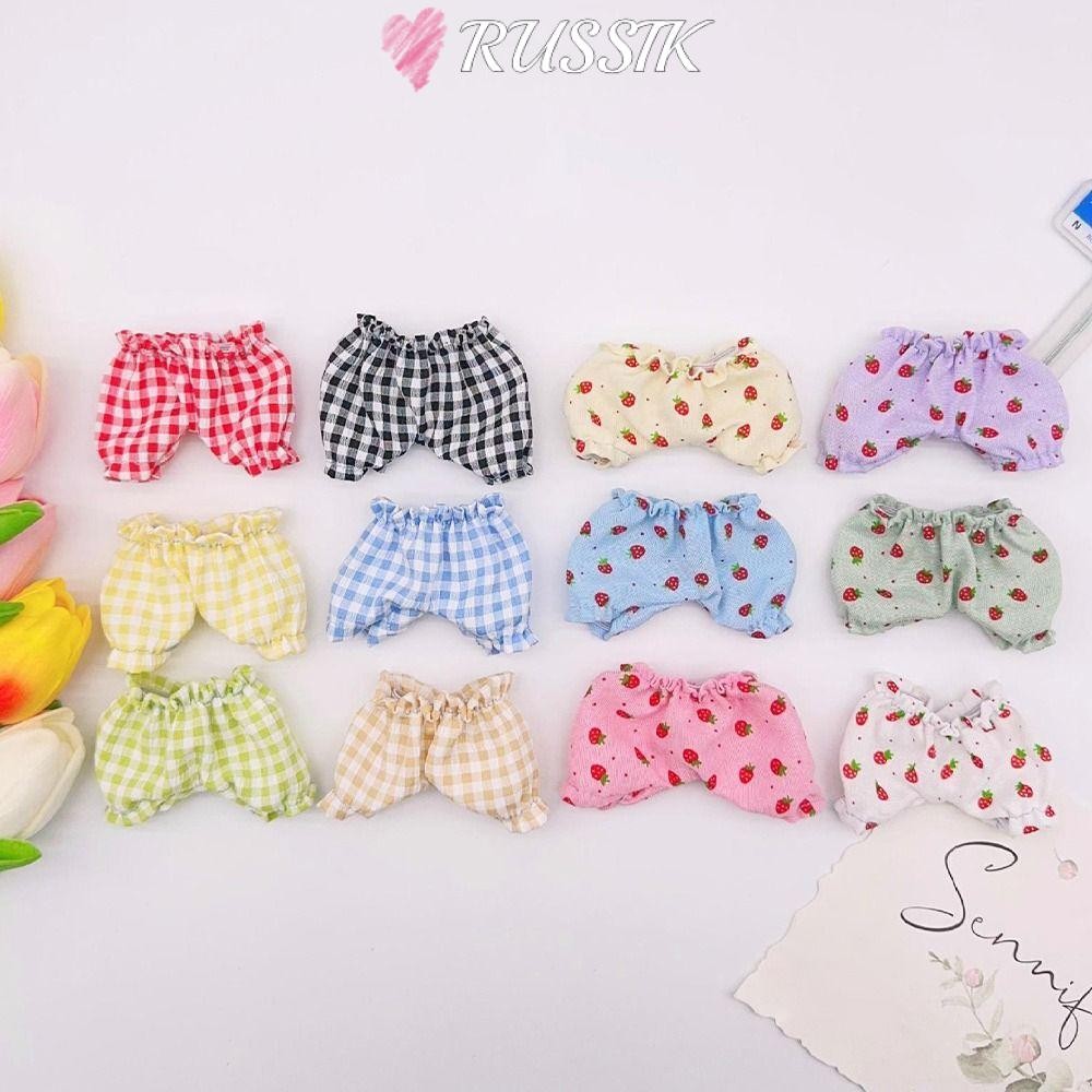 กางเกงโคมไฟ RUSSIK, สตรอเบอร์รี่ Cos ของขวัญกางเกงขาสั้นสุนัขประตูปาล์ม, Handmade DIY Mini กางเกงสําหรับ 10 ซม.ตุ๊กตา