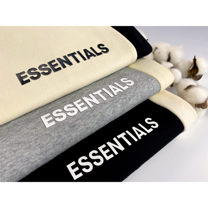 FEAR OF GOD Double Line ESSENTIALS กางเกงเย็บผ้าฝ้ายแท้ FOG High Street Drawstring Sports Sweatpants