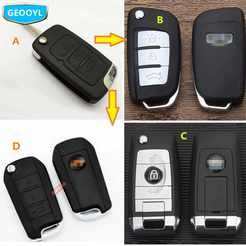 รถ Remote Key Shell,สําหรับ Geely Emgrand 7 EC7 EC715 EC718 Emgrand7, EC7-RV EC715-RV EC718-RV,X7 Em