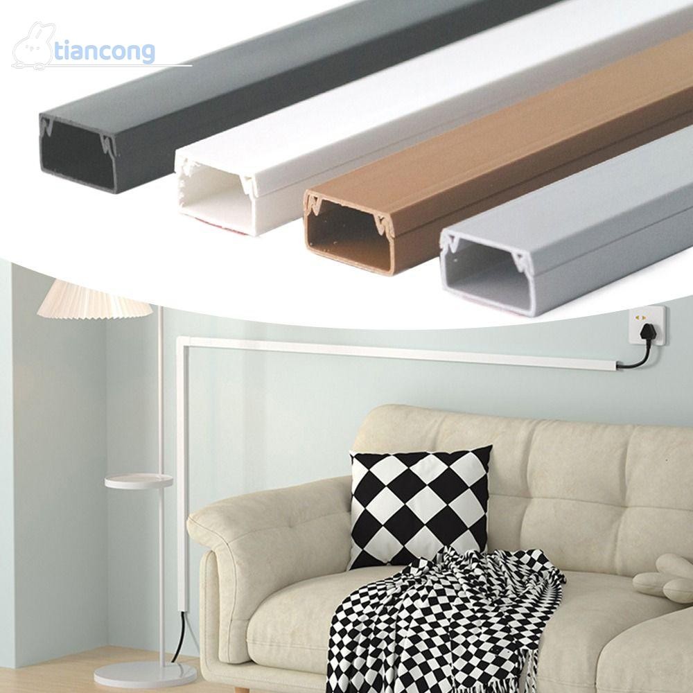 TIANCONG Cable Trunking, สี่เหลี่ยมผืนผ้า Paintable Wire Conduit, คุณภาพสูง PVC Self-Adhesive 1m Cord Protector ชั้น