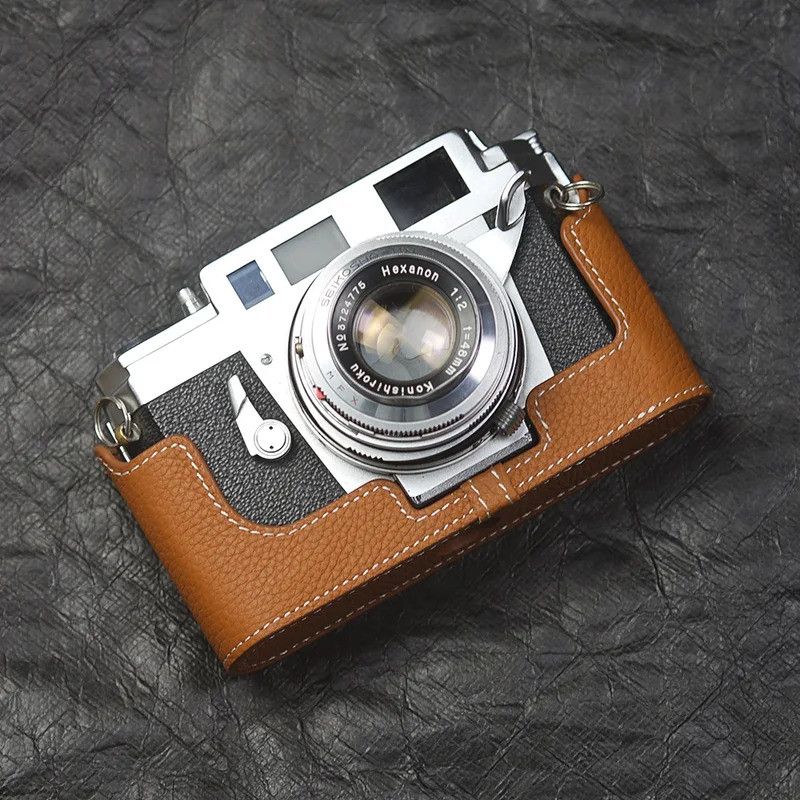 Quick Release IIIA กรณี Handmade ครึ่งกรณีหนังกล้องครึ่งกรณีซองหนังสําหรับ KONICA IIIA กรณีสายคล้องก