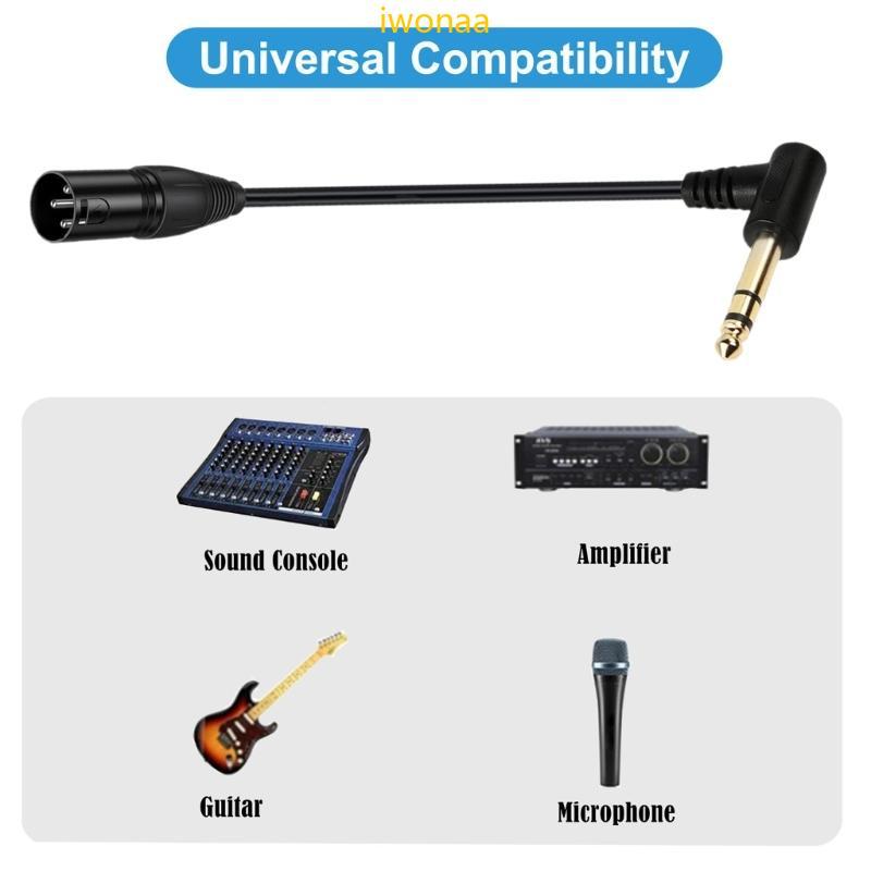 Iwo 90° 6 35 มม. 1 4 Male to XLR Female Male Adapter Cable Quarter นิ้ว TS TRS to XLR 3 Pin Internec
