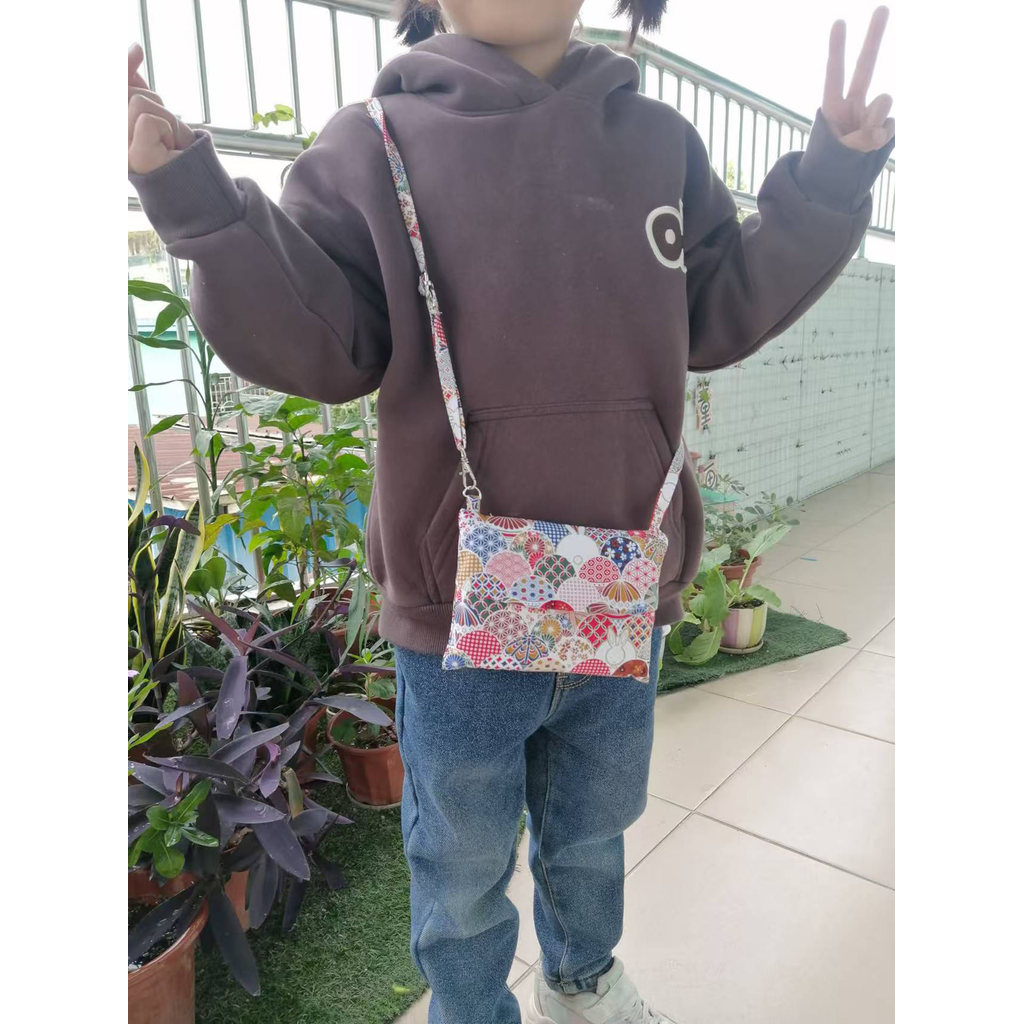 Xiangru Handmade Cotton Tissue Bag เด็กนักเรียน Messenger School Tissue Bag Children Portable Tissue