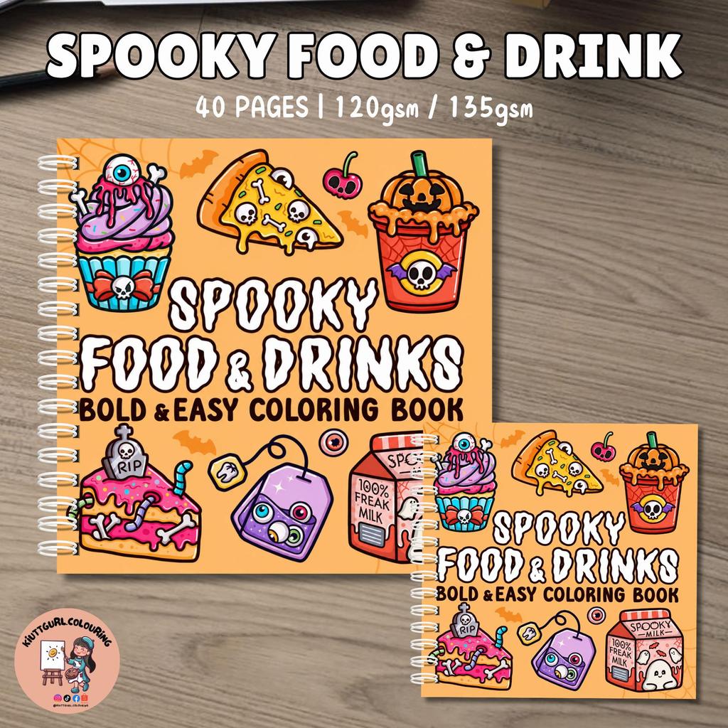 [LASER PRINTED] สมุดระบายสีอาหารและเครื่องดื่ม SPOOKY 40 หน้า