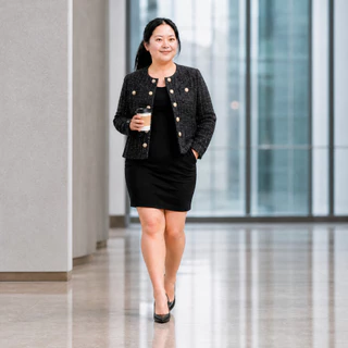 แจ็กเก็ตผ้าทวีต ไซส์ S-5XL กระดุมมุก ลุคดูแพง ใส่ทำงาน/ออกงาน ใส่สวยทุกโอกาส พรางหุ่นได้ดีมาก