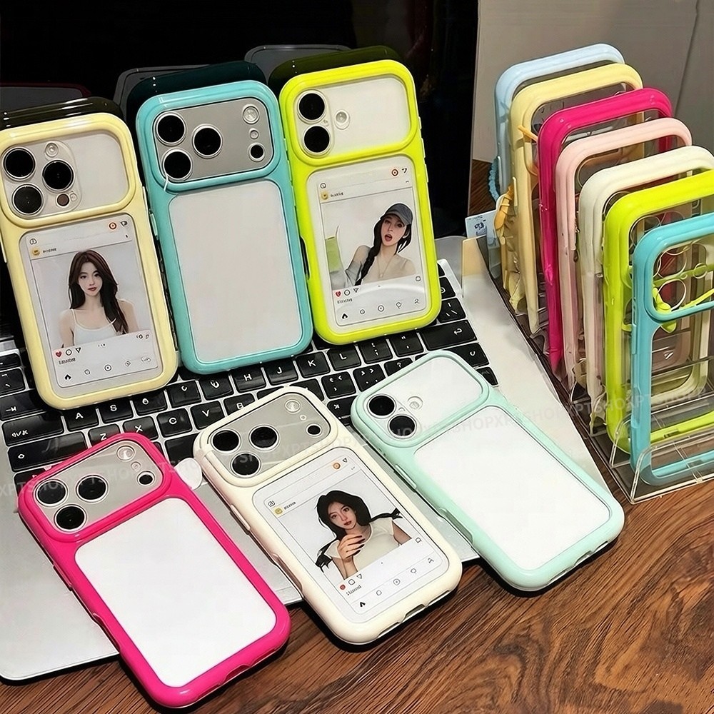 Dopamine Edge Windows เคสโทรศัพท์อะคริลิคสําหรับ iPhone 17 Pro Max 16 Plus 15 14 13 12 11 กันกระแทกป้องกันปลอก