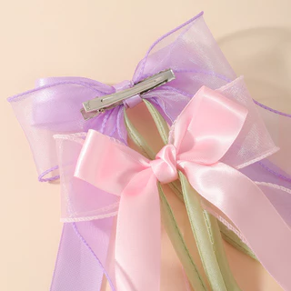 1 PC GrilsTulip ดอกไม้อุปกรณ์เสริมผมคลิปผม Boutique ซาติน Bows หางม้า Hairgripes Elegant อุปกรณ์เสริมผม