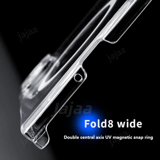 เคสโทรศัพท์สําหรับ Samsung Galaxy Z พับ 8 กว้าง Fold8 พับ 8 พับพิเศษ 7 Fold7 5G บานพับแม่เหล็กโปร่งใสป้องกันรอยขีดข่วน UV Hard ฝาครอบ