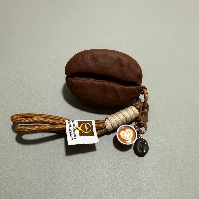 เข้ากันได้กับ Huawei Freebuds 7i/Huawei Freeclip 2 เคสซิลิโคนเมล็ดกาแฟจําลอง