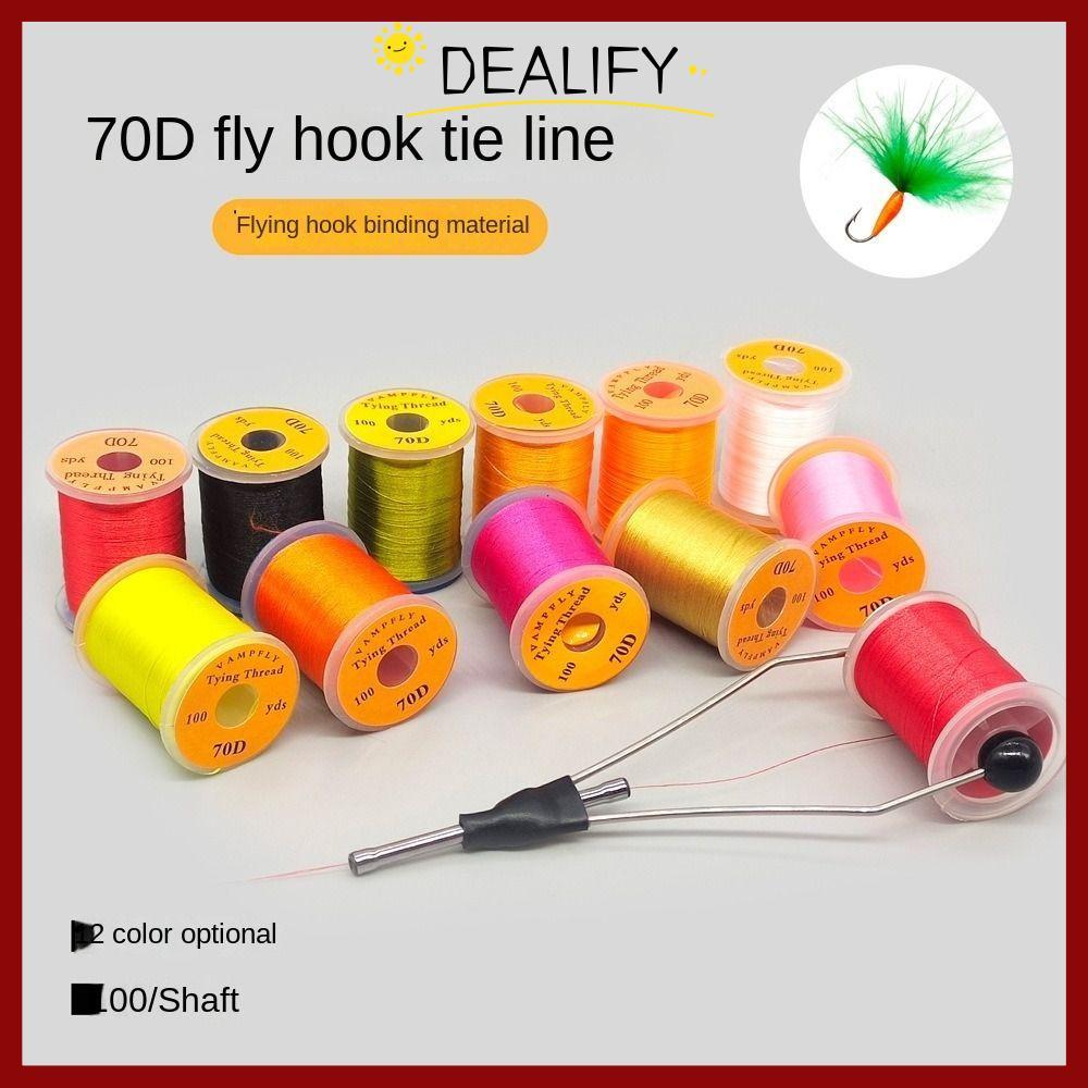 DEALIFY Fly Fishing Line, Thread Spool Super Strong Fly Tying Thread line, Fly Bass Salmon Fishing L
