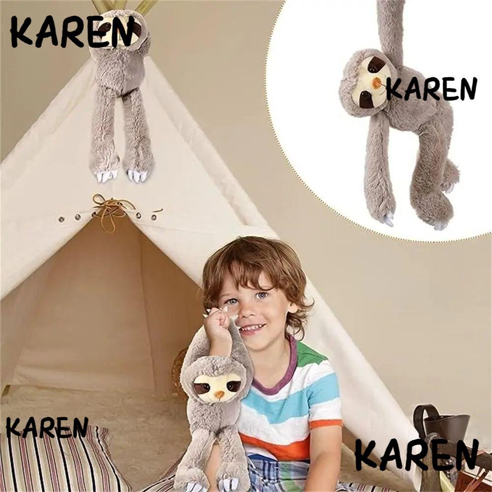 KARENGOODS ของเล่นตุ๊กตา Sloth ตุ๊กตาสีเทาตุ๊กตา Sloth ผ้าม่านนุ่มน่ารัก Tieback ของขวัญวันเกิด