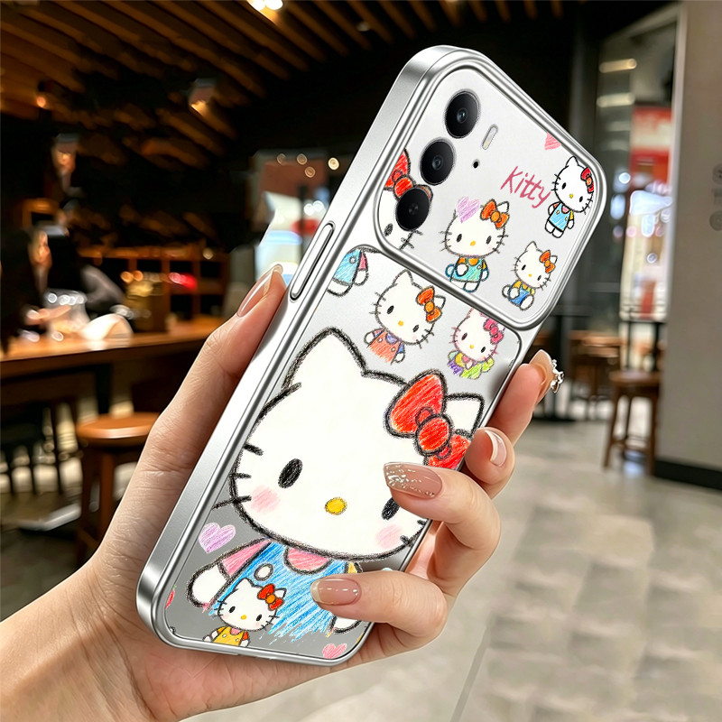 สําหรับRealme c75 c71 c75x C73 C85 C100X C100i c100 4Gเคสโทรศัพท์ความวิตกกังวลSoftcaseซิลิโคนกันกระแทกออกแบบใหม่ความงามน่ารักKittyแมวGraffitiสําหรับสาว DSCTY1