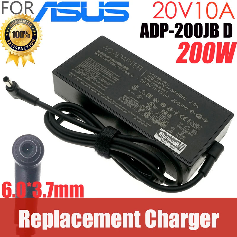 20V 10A 6.0x3.7 มม.แล็ปท็อป ADP-200JB D AC อะแดปเตอร์แหล่งจ่ายไฟสําหรับ ASUS Rog G15 GA503QM-HQ121R 
