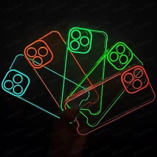 Bright Clear สีซิลิโคน Glow-in-the-dark Soft เคสโทรศัพท์สําหรับ IPhone 17 16 15 14 Plus 13 12 11 Pro Max กันกระแทกโปร่งใสนุ่มกรณีปกหลังป้องกัน