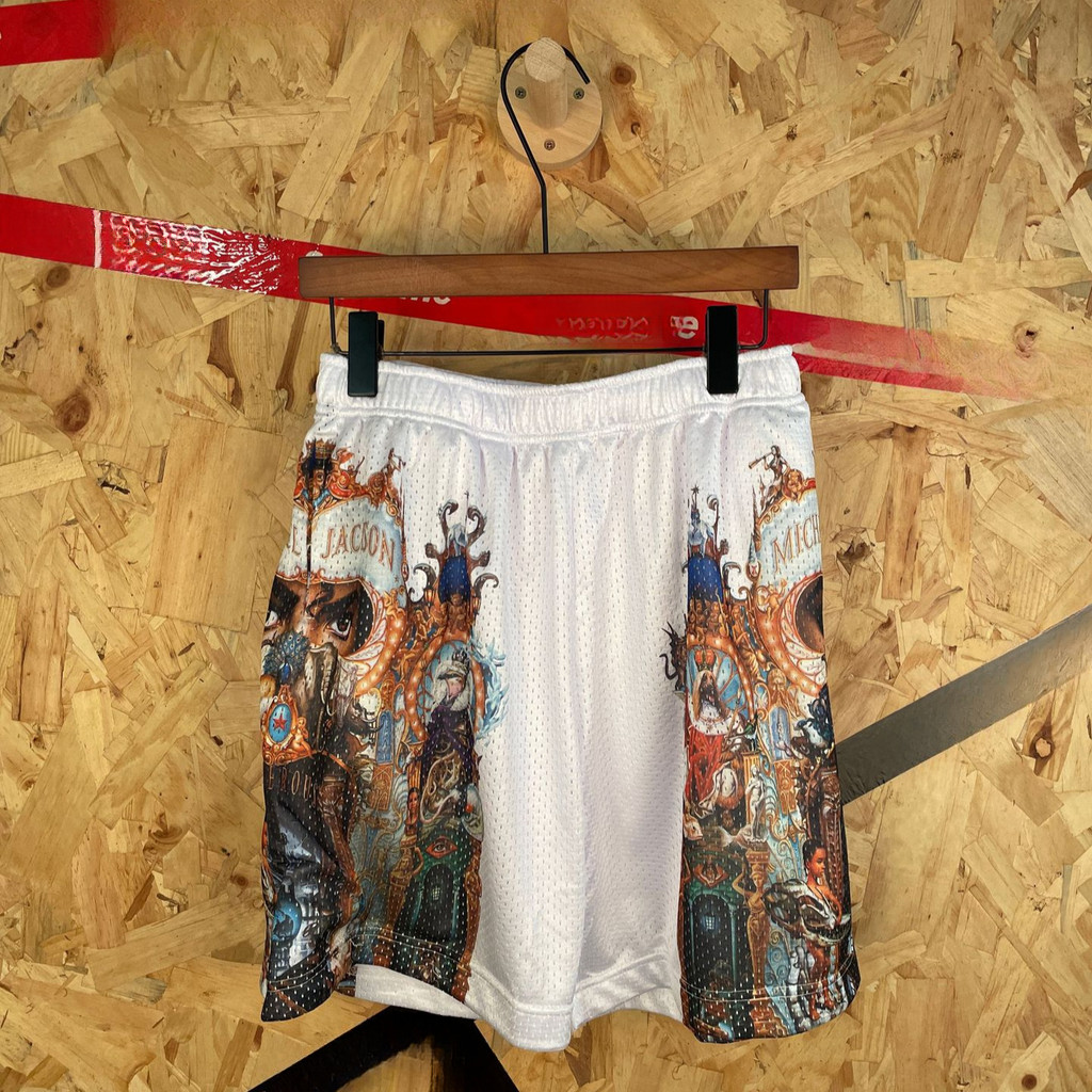 กางเกงขาสั้น Michael Jackson Character Pattern Mesh Breathable