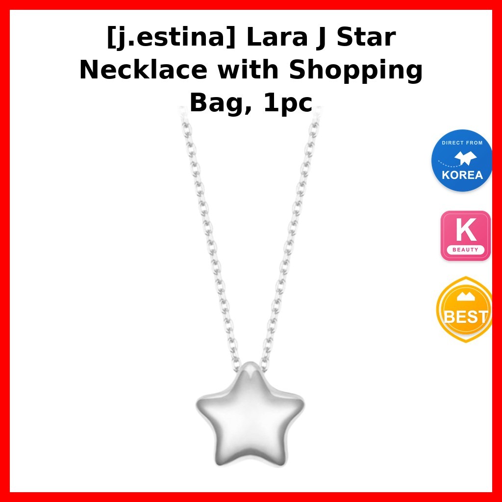 กระเป๋าและอุปกรณ์ K-Mood [j.estina] สร้อยคอ Lara J Star พร้อมถุงช้อปปิ้ง 1 ชิ้น / สร้อยคอเกาหลี / ดี