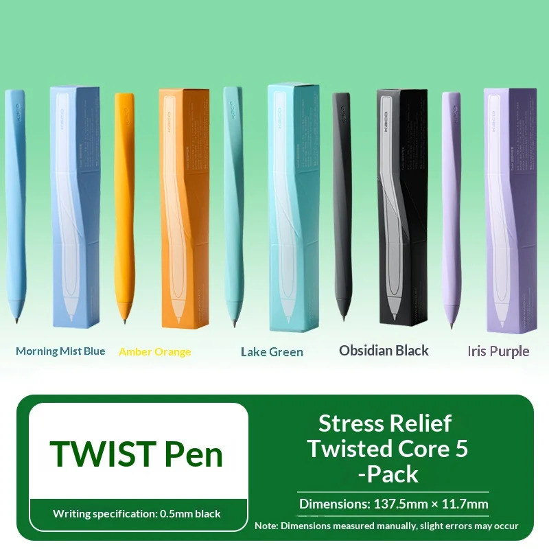 KACO TWIST Fidget ปากกาเจล 0.5 มม. ความจุสูงเขียนเรียบแห้งเร็วปากกาลายเซ็นพร้อมรีฟิลฟรีสําหรับการสอบ
