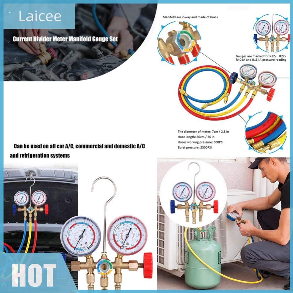 [Laicee.th] A/C เครื่องทําความเย็นบริการชาร์จท่อและตะขอที่มีประโยชน์สําหรับ R404A R134A R12 R22
