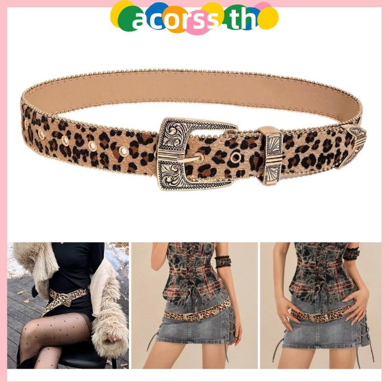 Women Waist Belt Leopard Pattern Belt for Jeans Pants 2000s Girl Belt Waist Decors