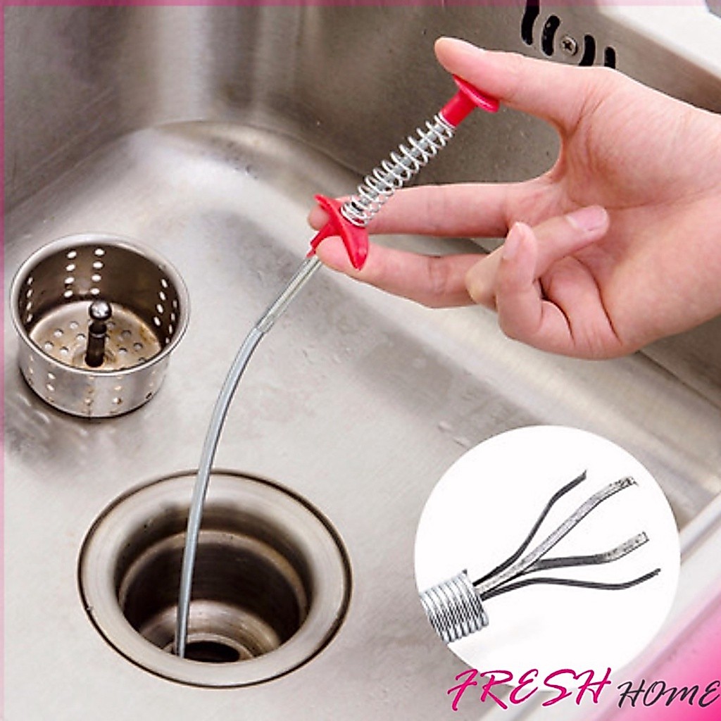 งูเหล็กทะลวงท่อตัน แก้ท่อตัน สปริงทะลวงท่อตัน งูเหล็ก (ยาว60 เซน 60cm) Drain Pipe Jam Cleaner