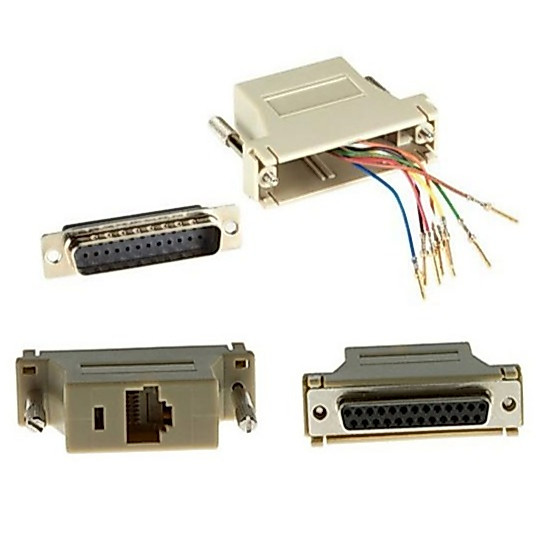 หัวประกอบ DB25  to RJ45 Adapter หัวพาราเรียล ไป หัวแลนตัวเมีย