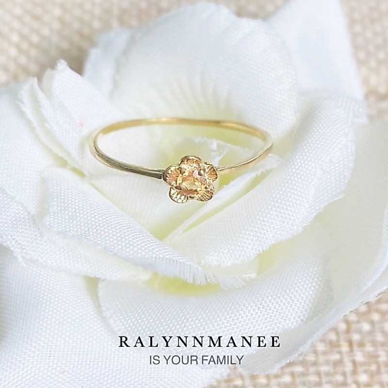 งานสั่งทำ S6408 แหวนพลอยบุษราคัมแท้ (Natural Yellow Sapphire) ตัวเรือนเงินแท้925ชุบทอง มีไซส์45-64กดเลือกไซส์ที่ตัวเลือก