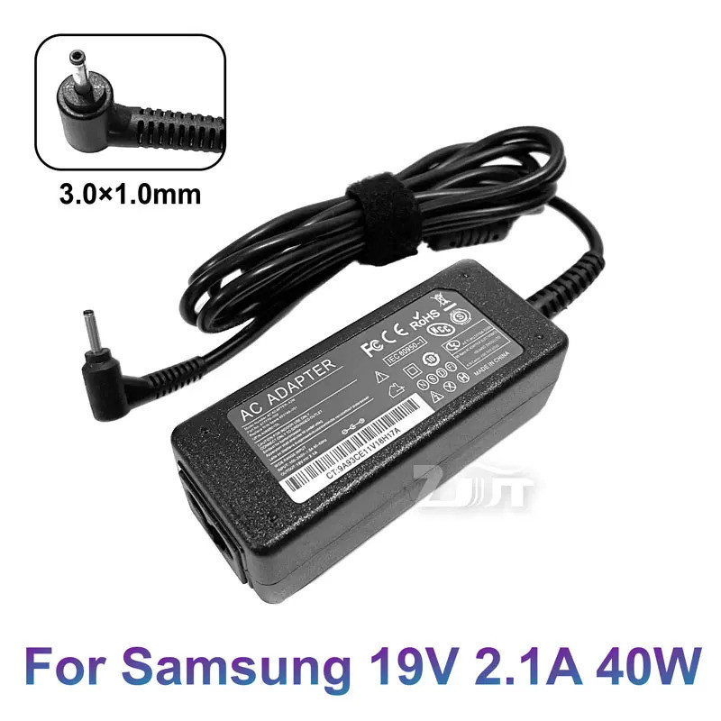 19V 2.1A 40W 3.0*1.0 มม.AC แล็ปท็อปอะแดปเตอร์ชาร์จไฟสําหรับ Samsung NP305U1A NP530U3B NP535U3C NP535
