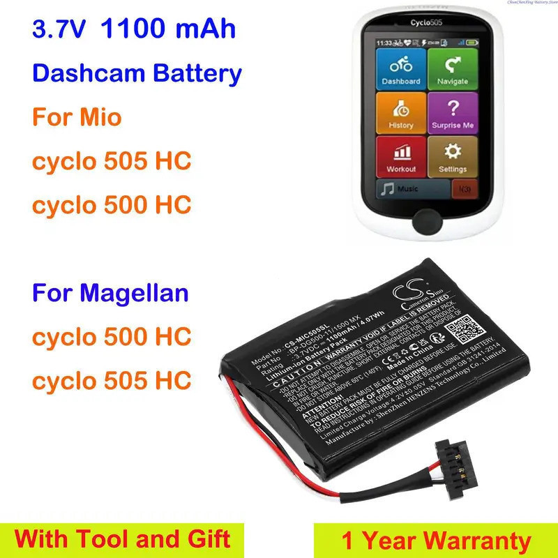 Cameron Sino 1100mAh Dashcam แบตเตอรี่ BP-DG500-11/1500 MX สําหรับ Mio/Magellan cycl 505 HC, cyclo 5