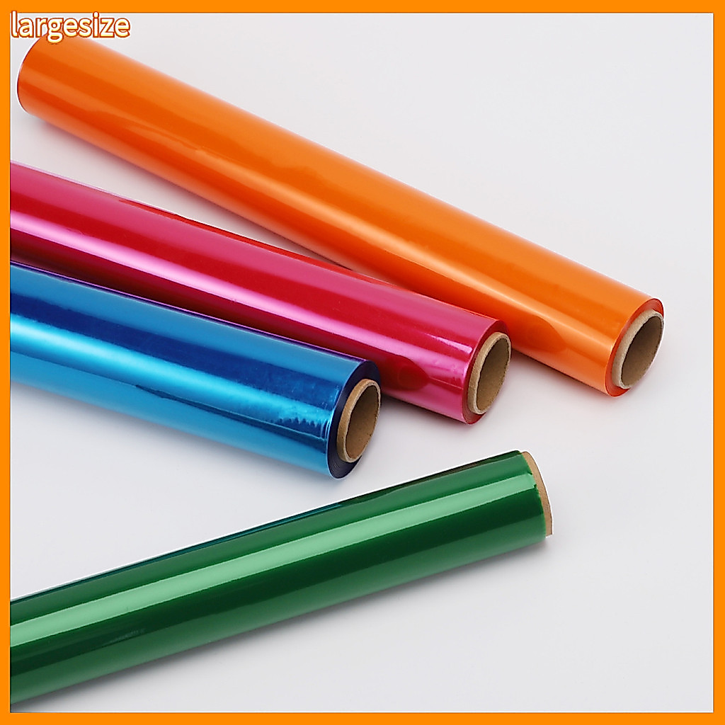 ขนาดใหญ่|  Cellophane Wrap Roll ขนาดใหญ่ห่อม้วนสีสันกันน้ํา Cellophane กระดาษห่อสําหรับงานฝีมือ Diy 