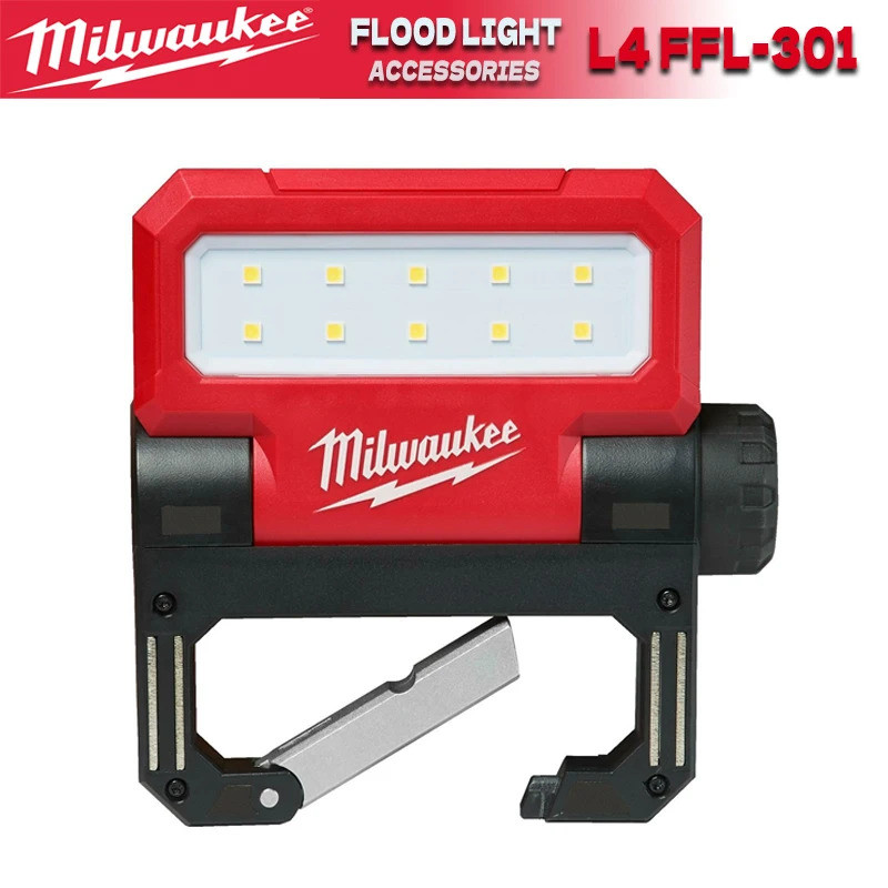 มิลวอกี 4933479766 L4 FFL-301 ไฟฟลัดไลท์แบบพับได้แบบชาร์จ USB 550 Lumens Milwaukee อุปกรณ์เสริมเครื่