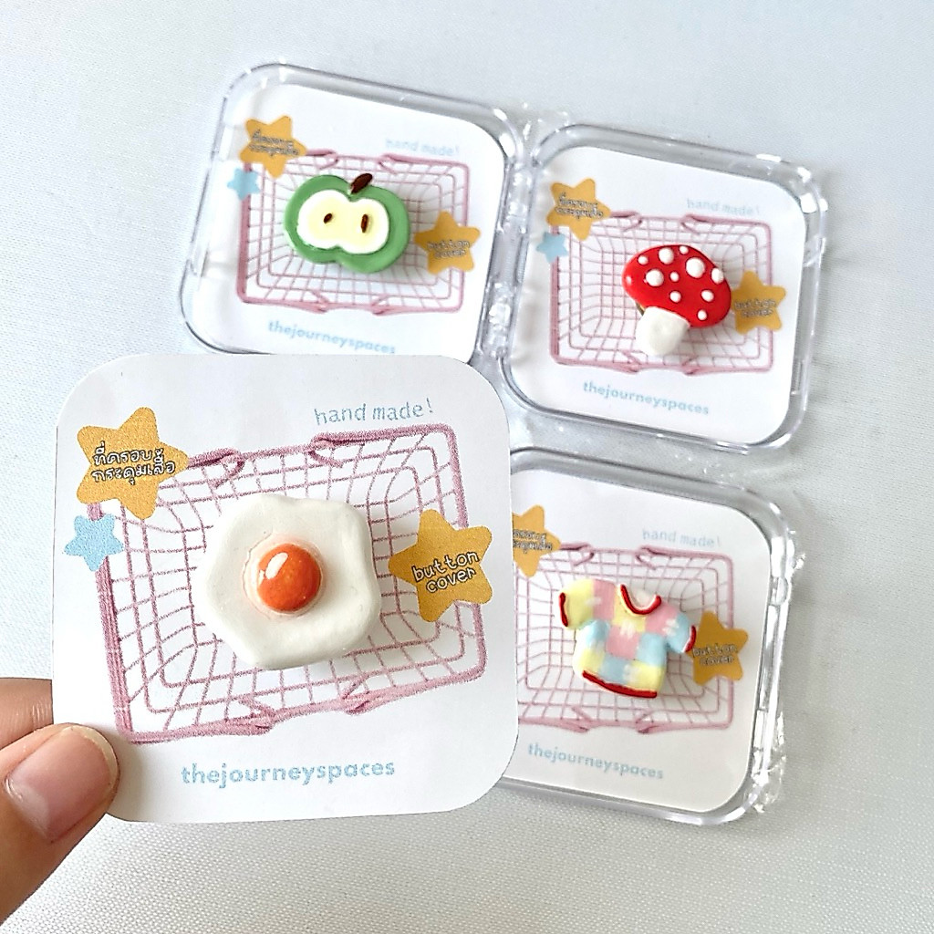 Button covers ที่ครอบกระดุมเสื้อดินปั้น รับงาน custom น้าา