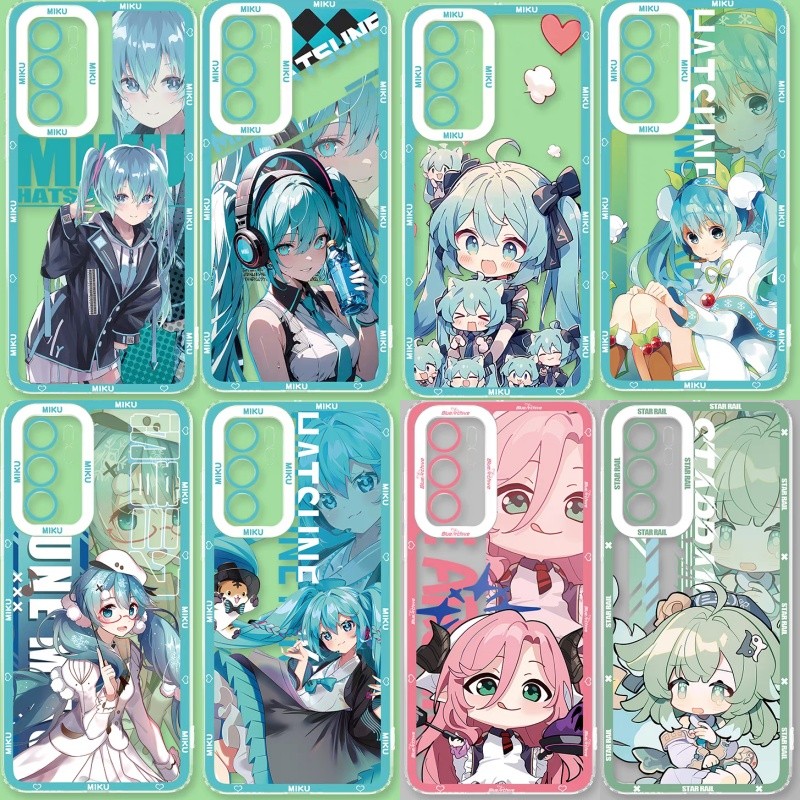 SAMSUNG ปลอกสําหรับSamsung A57 5G A56 A55 A54 A06 A07 A16 A05 A32 A23 A13 A14 5Gโปร่งใสH Atsune Mikuเคสโทรศัพท์