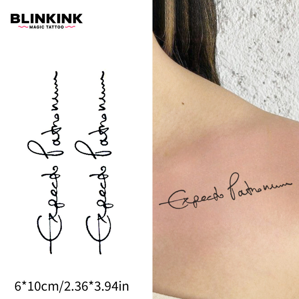 BLINKINK รอยสักชั่วคราว ตัวอักษรภาษาอังกฤษ รอยสักกันน้ํา ติดทนนาน 2 สัปดาห์ รอยสัก
