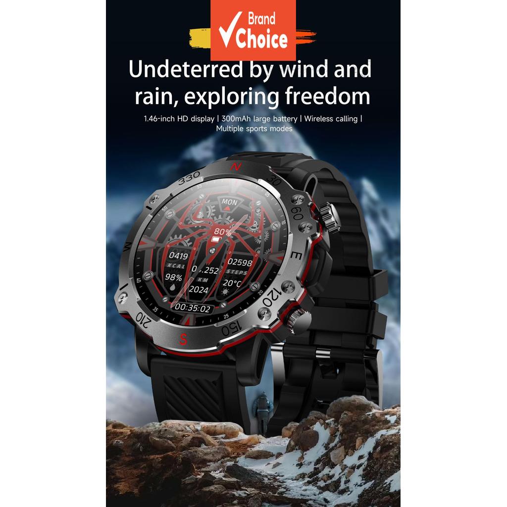 GPS สมาร์ทวอท์ช 5ATM กันน้ําในตัว Dual-band GNSS GPS Motion trajectory ทหารกีฬา Smartwatch ผู้ชาย 2026 ใหม่สําหรับ Android