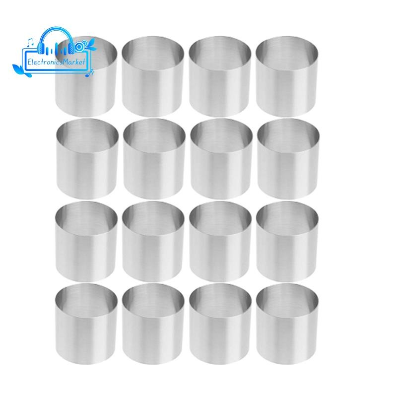 [Promete E]รอบแหวนเค้กชุดแม่พิมพ์แหวนอบสแตนเลส 16 ชิ้นขนมมูสชุดชุดมินิเค้กขนมแหวนอาหารปั้นชุด