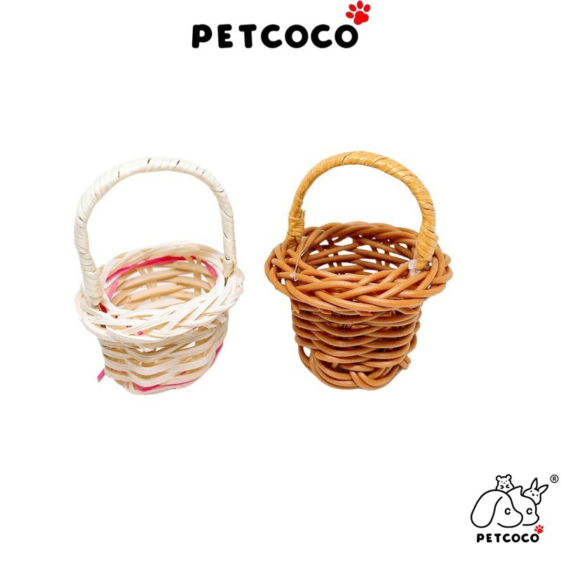 PetCo提 Parrot ของเล่นมินิตะกร้าสีขาวและสีน้ําตาล Parrot ของเล่น Mainan Burung Love Bird Budgie 菜子 Ra