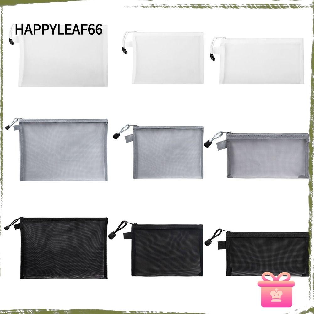 HAPPYLEAF66 กระเป๋าปากกา, ไนลอน A4 A5 A6 กระเป๋าแฟ้มตาข่าย, โฟลเดอร์แฟ้มโปร่งใสนักเรียน ราคา ถูกที่สุด ดีลบีเคเค