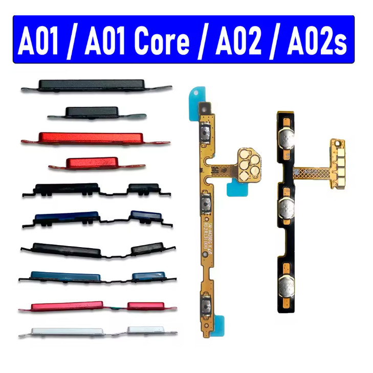 สําหรับ Samsung A01 Core A02 A02S A01 เปิดไฟ Volume Up Down ปุ่ม Flex Out ปุ่มด้านข้าง Flex