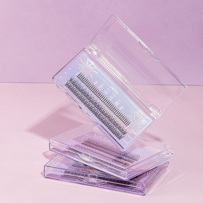 UKISS ขนตาปลอมผู้หญิงธรรมชาติจําลองรูฟต์เดียว#UKISS假睫毛女自然单簇仿真A型鱼尾混合装仙子毛嫁接小恶魔睫毛4444